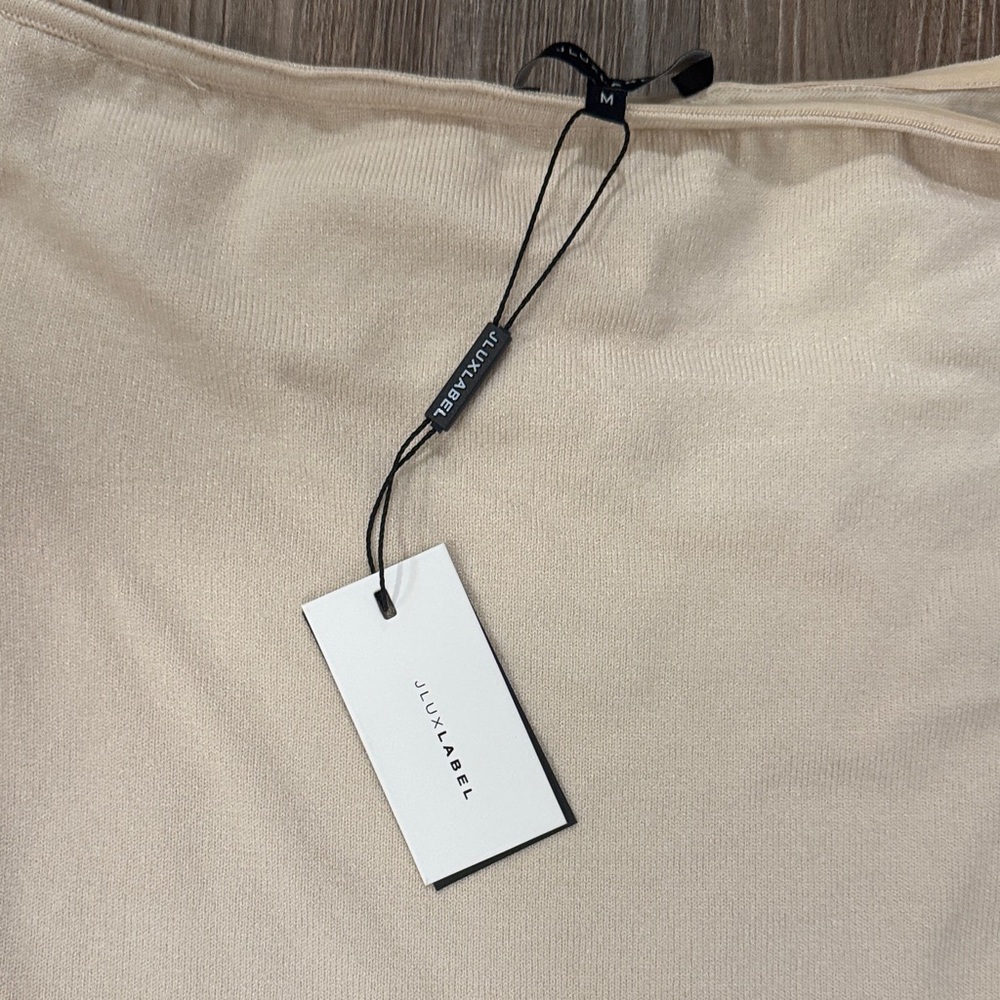 JLUXLABEL Beige Off-Shoulder Top - Picture 2 of 3